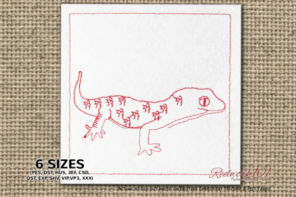 Gekkonidae Lineart Embroidery Review